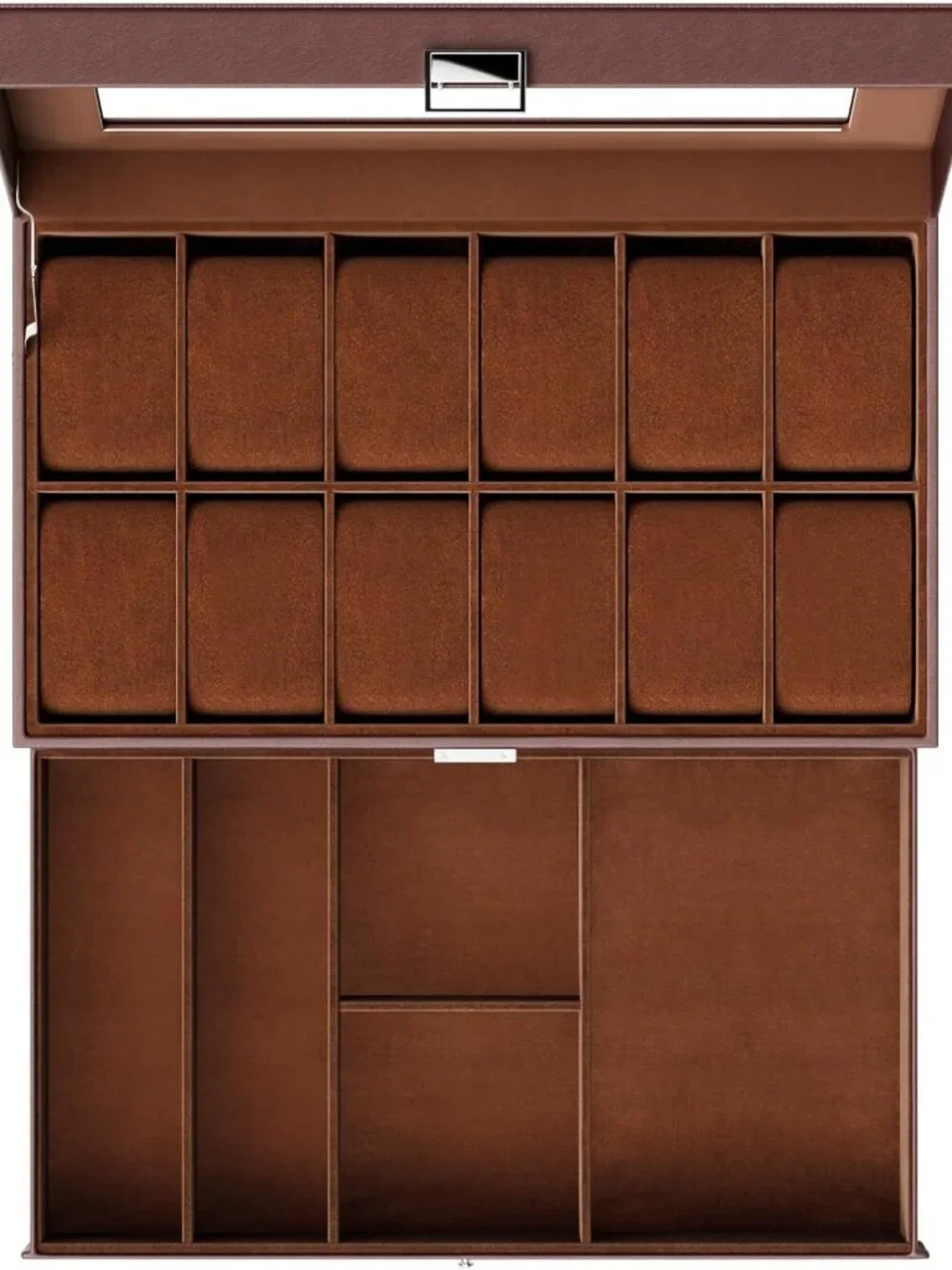 12-Slot Men's Watch Box Organizer with Drawer, Glass Lid - Perfect Gift for Dad